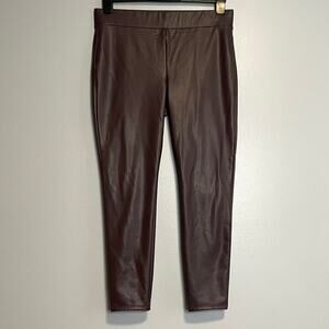 LOFT Brown Faux Leather High Rise Skinny Leggings Pants NEW